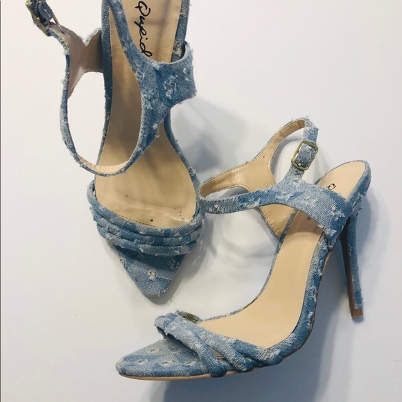 Qupid Denim Heels - Picture 4 of 4